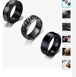 Ricjurzzty 3PCS Black Stainless Steel